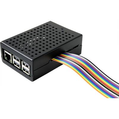 Černá skříň s několika USB porty a svazkem barevných kabelů, které trčí z boku.