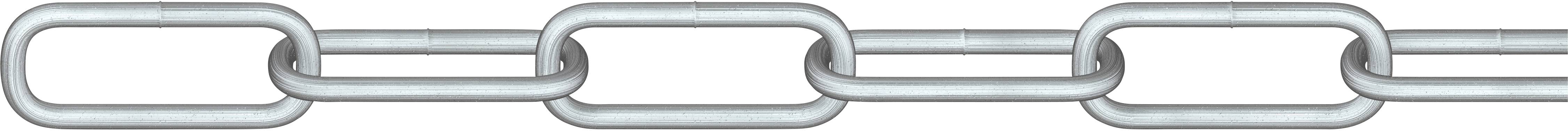 Řetěz v barvě železa, složený z pěti obdélníkových článků uspořádaných horizontálně. Symbolizuje propojení nebo sílu.