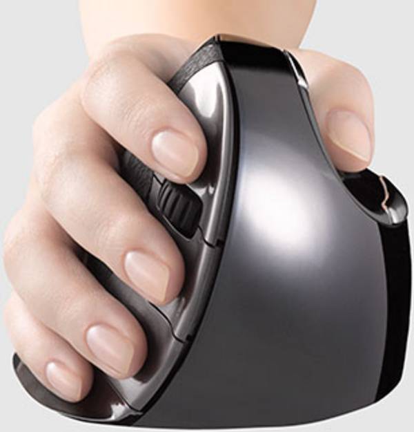 Evoluent D Small laserová ergonomická myš, přenos bezdrátový, 6 tlačítko, vícebarevná