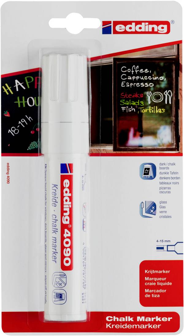 Edding 4090 4-4090-1-1049 křídový popisovač  bílá 4 mm, 15 mm