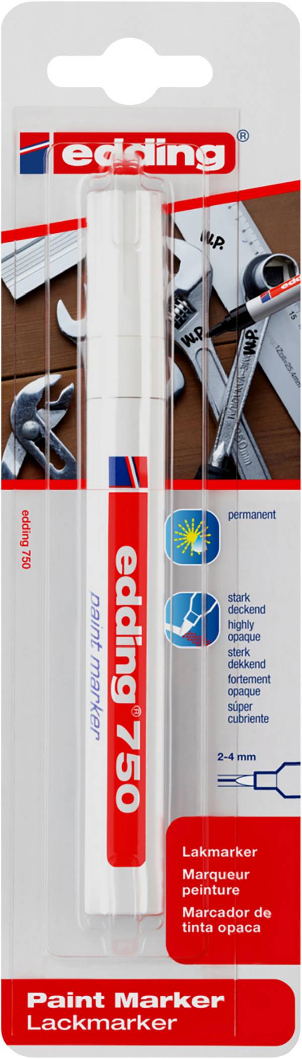 Edding Lackmarker 4-750-1-4049 popisovač na laky  bílá 2 mm, 4 mm