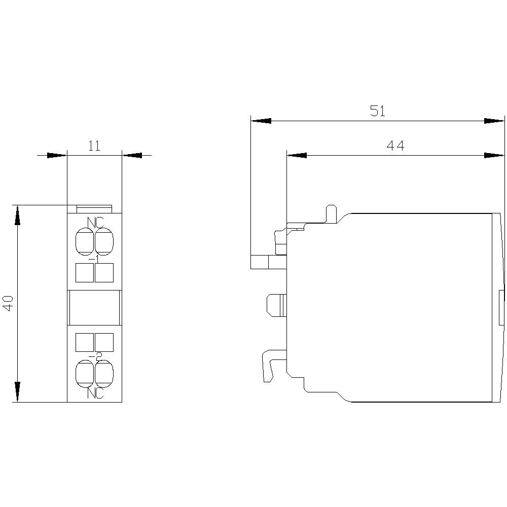 Siemens 3RH1921-2CA01 pomocný spínač 1 rozpínací kontakt zásuvné Vhodné pro značku (relé): Siemens 1 ks-2