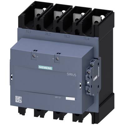 Průmyslový spínač se logem Siemens, model 'SIRIUS'. Třípolový, vhodný pro elektrické systémy, šedo-modré pouzdro.