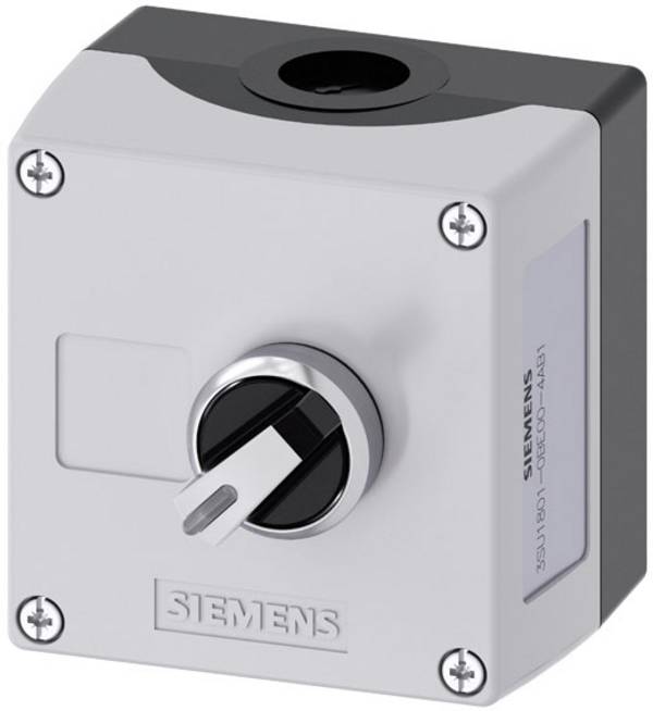 Siemens  3SU18010BE004AB1  3SU1801-0BE00-4AB1  pouzdro  pro upevnění na podlaze , kovový přední prstenec, se štítkem   otočný přepínač  černá, stříbrná      1 ks