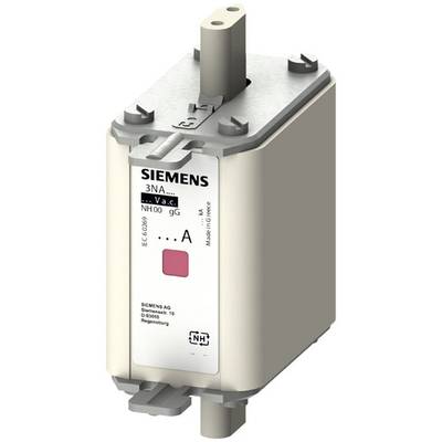 Pojistka Siemens, model NH00 gG, s šedým pouzdrem a výrobními informacemi na přední straně.