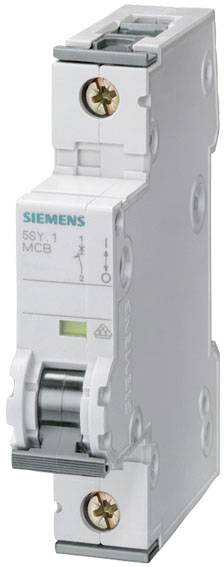 Jistič Siemens pro elektrický obvod. Má bílý povrch a kovové šrouby na připojovacích svorkách.