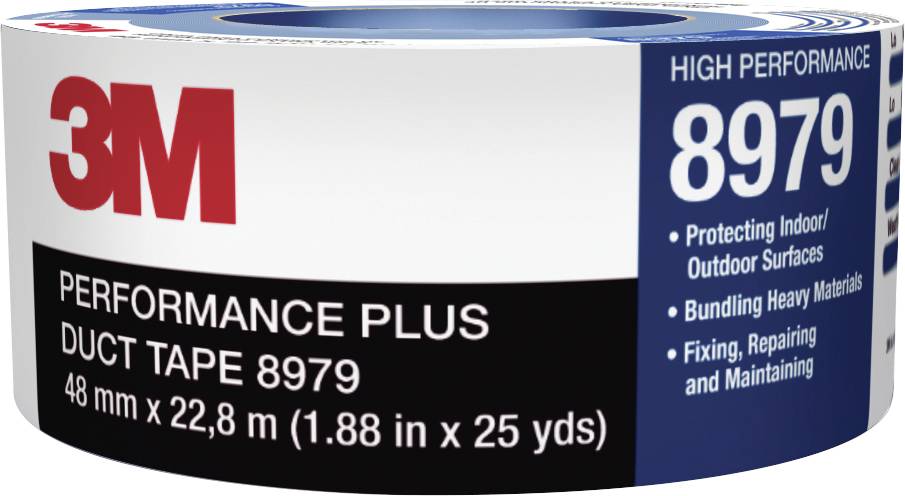 '3M Performance Plus Lepicí páska 8979', 48 mm x 22,8 m. Vhodná pro ochranu, svazování a opravy ve vnitřních i venkovních prostorách.