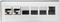 Dva ethernetové porty vlevo, kategorie 'CAT 6A', a čtyři volné porty vpravo na stříbrném čelním panelu zařízení.