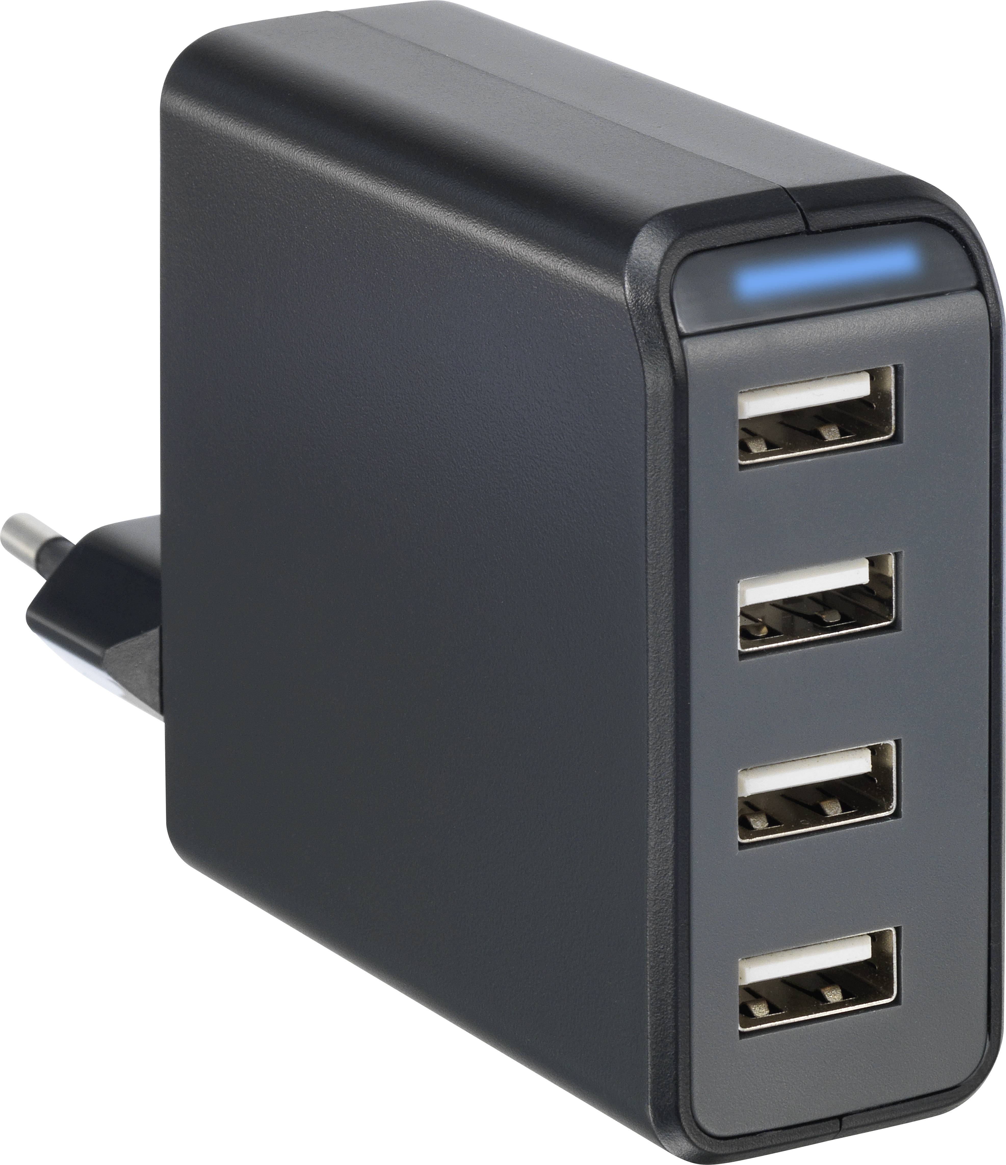 VOLTCRAFT SPAS-4800/4-N VC-11331780 USB nabíječka do zásuvky (230 V) Výstupní proud (max.) 4800 mA 4 x USB