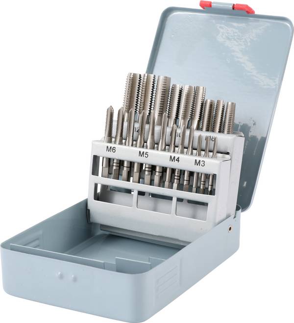 TOOLCRAFT TO-6800787  sada závitníků 21dílná  metrický M3, M4, M5, M6, M8, M10, M12  pravotočivý DIN 352 HSS  1 ks