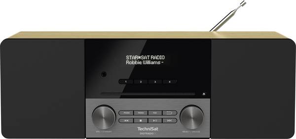 TechniSat DIGITRADIO 3 0004/3913 stolní rádio, DAB+, FM, CD, USB, Bluetooth, vč. dálkového ovládání, funkce alarmu, s USB nabíječkou, ořechová
