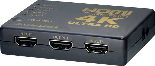 Maxtrack CS 1-5 L  HDMI přepínač s dálkovým ovládáním  černá