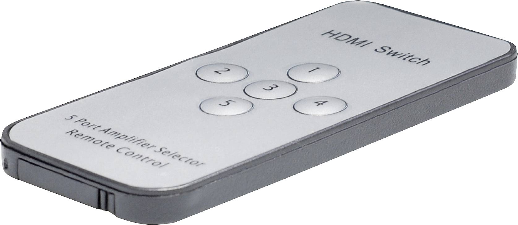Dálkové ovládání HDMI přepínače s pěti tlačítky, očíslovanými od 1 do 5, pro výběr různých vstupů.