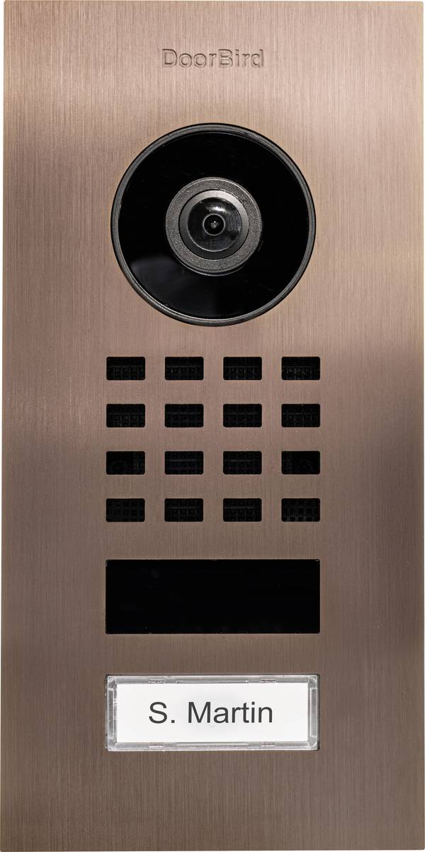 DoorBird D1101V Unterputz Wi-Fi, LAN domovní IP/video telefon venkovní jednotka, Nerezová ocel V2A (s práškovým nástřikem), Bronzový vzhled, 423867444