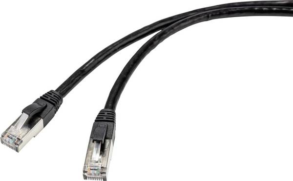Renkforce RF-4538200 RJ45 síťové kabely, propojovací kabely CAT 6A S/FTP 15.00 m černá vhodné pro venkovní oblast 1 ks