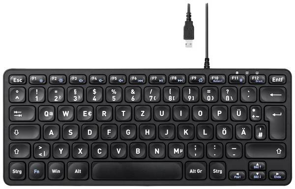 Perixx PERIBOARD-432 DE B USB klávesnice německá, QWERTZ černá
