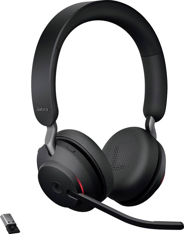 Jabra Evolve2 65 MS  Headset otevřená (On Ear) Bluetooth® stereo černá  regulace hlasitosti, Indikátor nabití, Vypnutí zvuku mikrofonu telefon