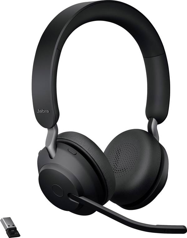 Jabra Evolve2 65 UC  Headset otevřená (On Ear) Bluetooth® stereo černá  regulace hlasitosti, Indikátor nabití, Vypnutí zvuku mikrofonu telefon