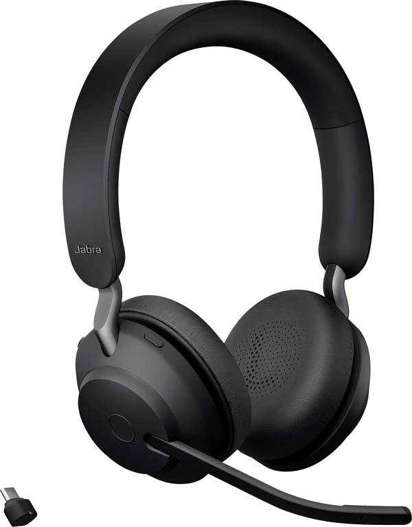 Jabra Evolve2 65 UC  Headset otevřená (On Ear) Bluetooth® stereo černá  regulace hlasitosti, Indikátor nabití, Vypnutí zvuku mikrofonu telefon