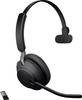 Jabra Evolve2 65 monaural Headset otevřená (On Ear) Bluetooth® mono černá regulace hlasitosti, Indikátor nabití, Vypnutí zvuku mikrofonu telefon
