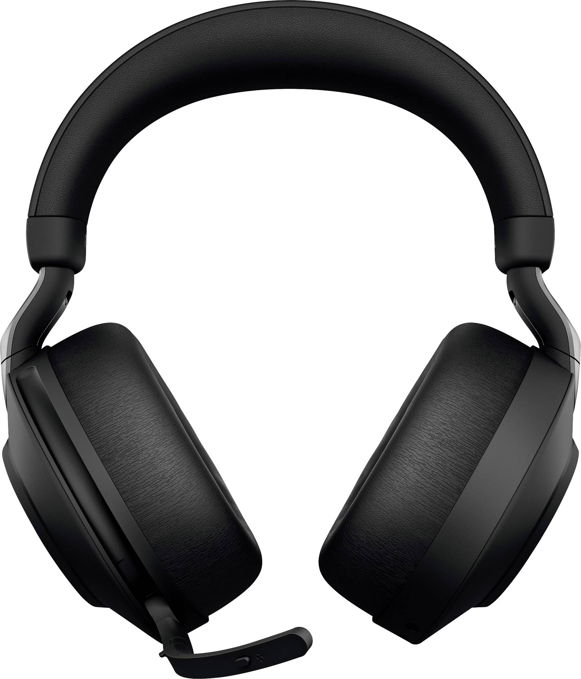 Černá over-ear sluchátka s integrovaným mikrofonem, vhodná pro hraní her nebo telefonické konference.