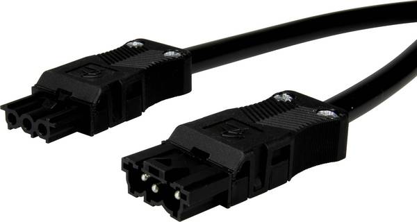 Adels-Contact 14876340 síťový připojovací kabel síťová zástrčka - síťová zásuvka Počet kontaktů: 2 + PE černá 4.00 m 25 ks