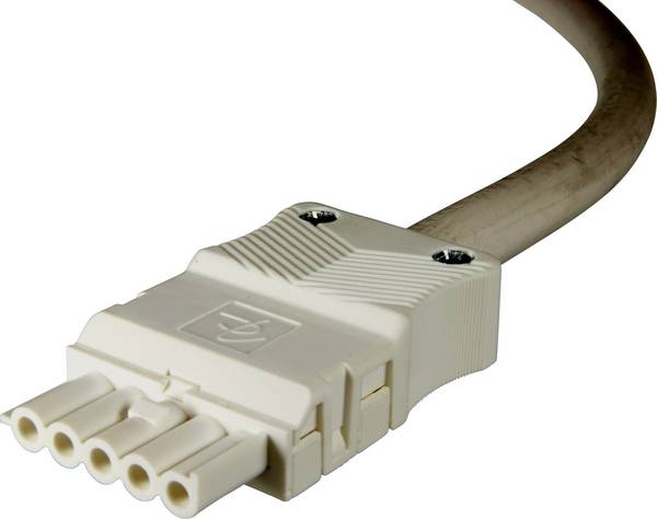 Adels-Contact 14845520 síťový připojovací kabel kabel s otevřenými konci - síťová zásuvka Počet kontaktů: 4 + PE bílá 2.00 m 20 ks