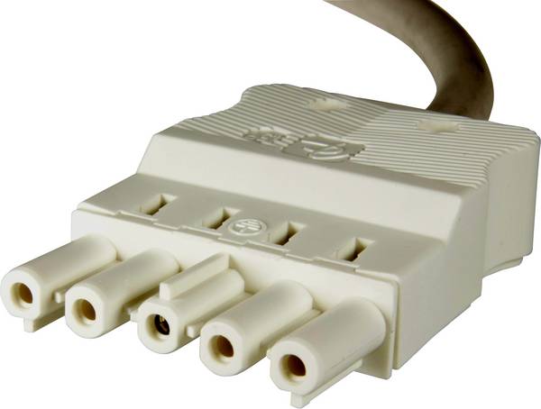 Adels-Contact 96595520 síťový připojovací kabel kabel s otevřenými konci - síťová zásuvka Počet kontaktů: 4 + PE bílá 2.00 m 20 ks