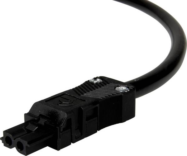 Adels-Contact 14846205 síťový připojovací kabel kabel s otevřenými konci - síťová zásuvka Počet kontaktů: 2 černá 0.50 m 75 ks
