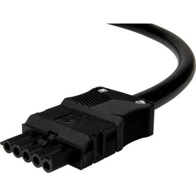 Černená pětikolíková zástrčka s kabelem, vhodná pro elektronické připojení nebo napájecí spoje.