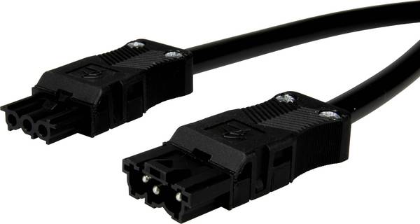 Adels-Contact 14876320 síťový připojovací kabel síťová zástrčka - síťová zásuvka Počet kontaktů: 2 + PE černá 2.00 m 50 ks