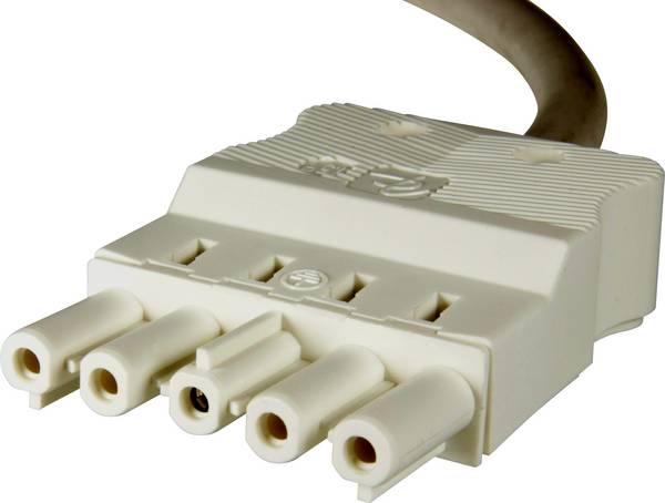 Adels-Contact 96595505 síťový připojovací kabel kabel s otevřenými konci - síťová zásuvka Počet kontaktů: 4 + PE bílá 0.50 m 30 ks