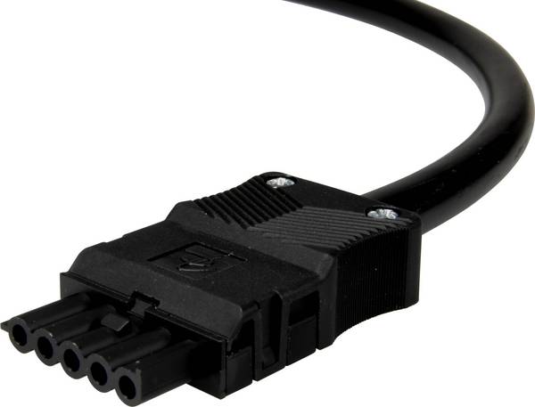 Adels-Contact 14846530 síťový připojovací kabel kabel s otevřenými konci - síťová zásuvka Počet kontaktů: 4 + PE černá 3.00 m 15 ks