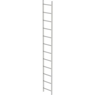 Žebřík s devíti příčkami, umístěný vertikálně před bílým pozadím.
