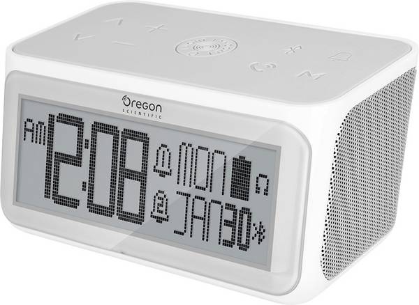 Oregon Scientific  RA389    budík  šedobílá  časů buzení 2    2 časy časovače , USB konektor