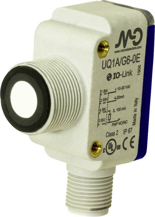 MD Micro Detectors UQ1C/G6-0E ultrazvukový senzor, UQ1C/G6-0E, 10 - 30 V/DC, 1 ks