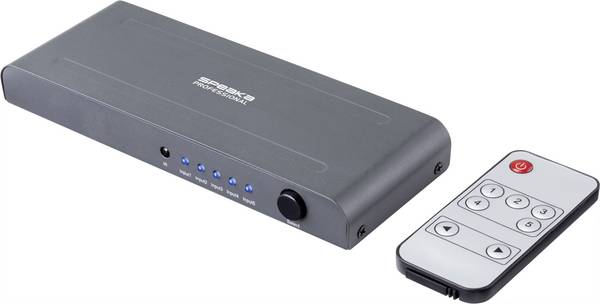 <br>  SpeaKa Professional<br>  SP-HSW-250<br>  5 portů<br>  HDMI přepínač<br>  UHD 4K @ 60 Hz<br>