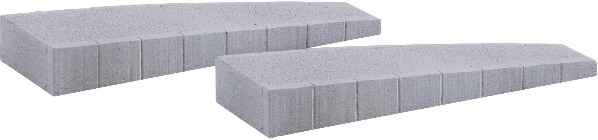 Dva betonové trámy s hladkým povrchem, umístěné rovnoběžně vedle sebe. Vhodné pro použití ve stavebních projektech nebo krajinářství.