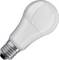 Bílá, moderní LED žárovka s paticí E27, natočená doprava.