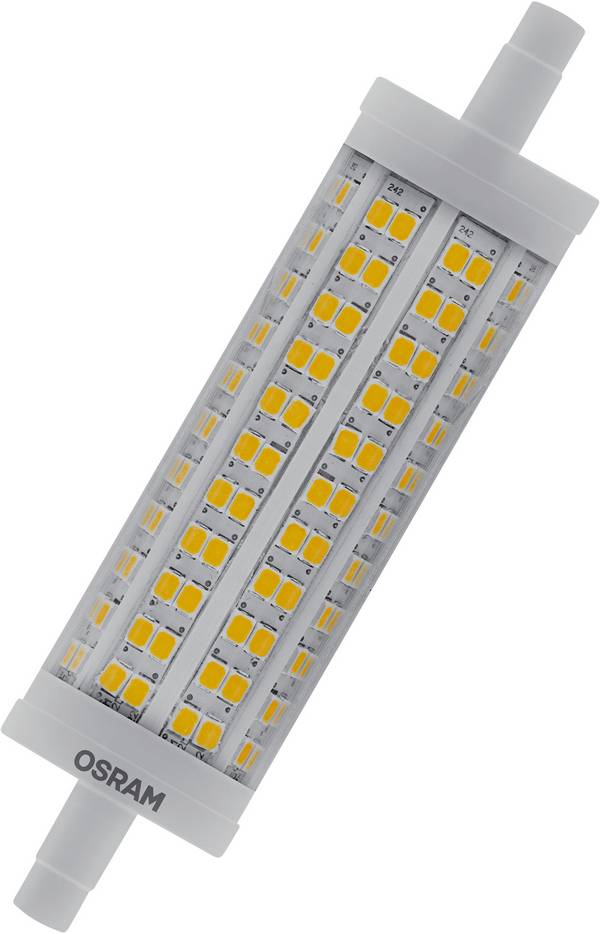 OSRAM HOMELIGHTING 4058075432574 LED Energetická třída (EEK2021) E (A - G) R7s válcový tvar 18.2 W = 150 W teplá bílá (Ø x v) 28 mm x 118 mm stmívatelná 1 ks