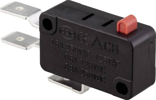 TRU COMPONENTS TC-9122116 mikrospínač 250 V/AC 16 A 1x zap/(zap) bez aretace 1 ks