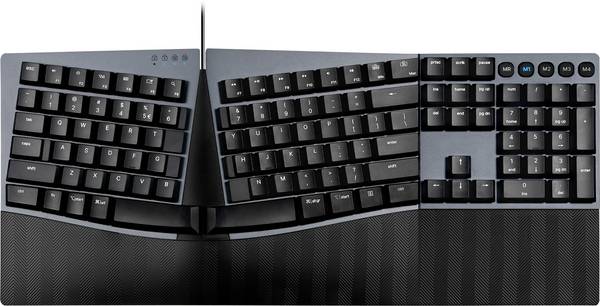 Perixx PERIBOARD-535 BR DE USB klávesnice německá, QWERTZ černá ergonomická