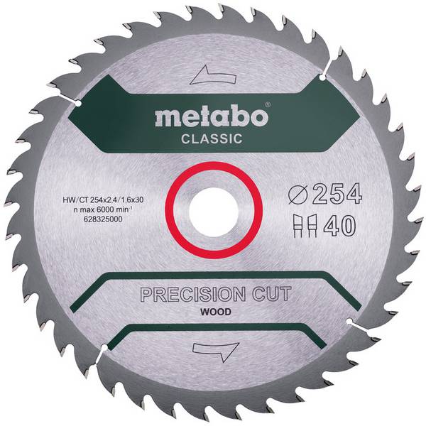 Metabo  628326000 pilový kotouč   254 x 30 x 1.6 mm Počet zubů (na palec): 40 1 ks