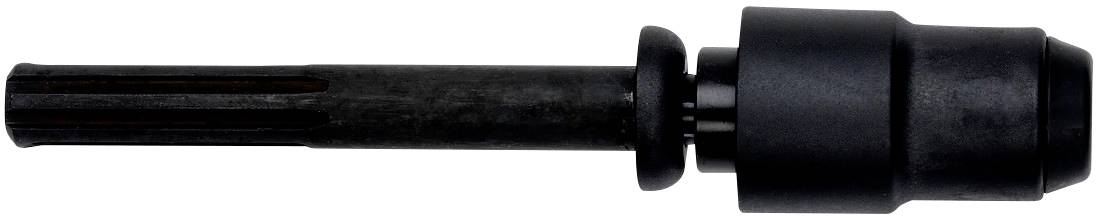 Vrtací SDS adaptér z černého kovu s hladkou stopkou a širším koncem pro připojení nástrojů nebo příslušenství.