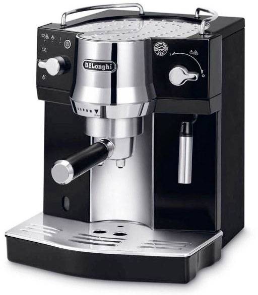 DeLonghi De'Longhi Siebträgermaschine EC 820.B Schwarz Silber pákový kávovar černá, stříbrná 1450 W kompatibilní s E.S.E. Pad, s tryskou pro napěnění mléka