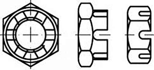 TOOLCRAFT  TO-6864324 matice korunkové M16   DIN 979   ocel  50 ks