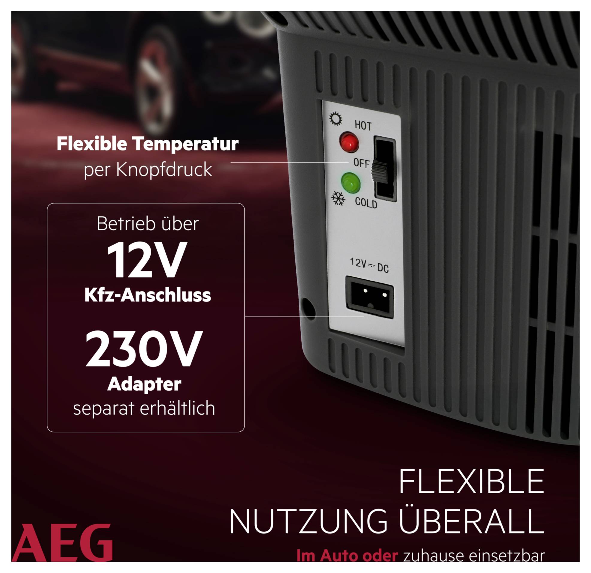 AEG Bordbar BK16 chladicí box a topný box termoelektrický (peltierův článek) 12 V/DC šedá 16 l 20°C pod teplotu okolí-5