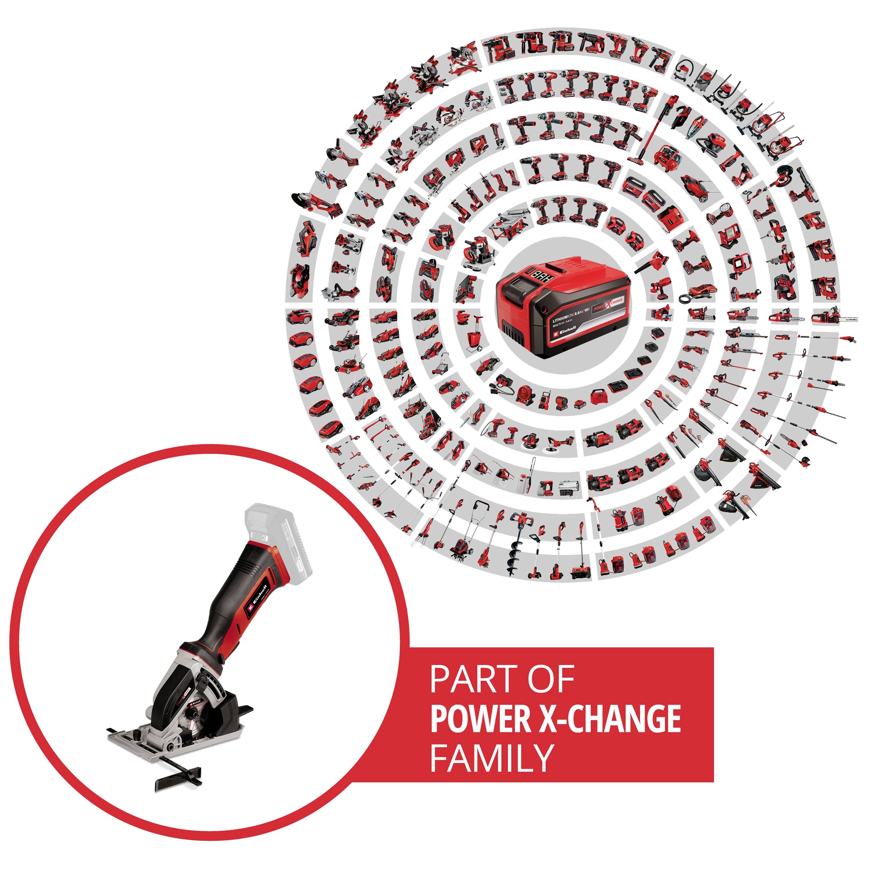 Einhell Power X-Change TE-CS 18/89 Li - Solo ruční kotoučová minipila Hloubka řezu max. (90°) 28 mm bez akumulátoru, vč.-3