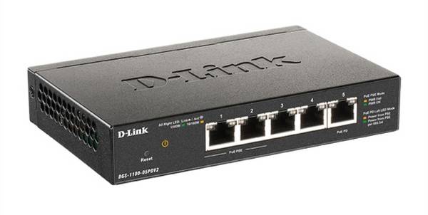 D-Link DGS-1100-05PDV2 DGS-1100-05PDV2 síťový switch 5 portů  funkce PoE