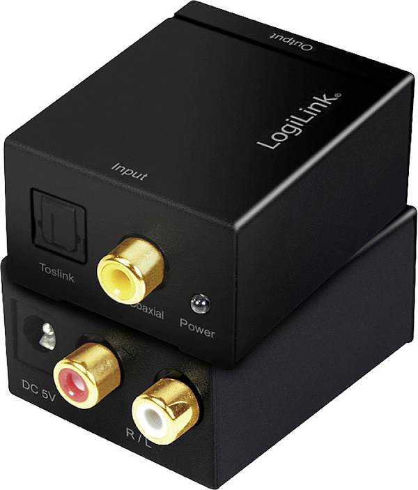 LogiLink CA0100 LogiLink - Digital-Analog-Audiowandler Toslink / cinch audio adaptér [1x Toslink zásuvka (ODT), cinch zásuvka - 1x cinch zásuvka, cinch zásuvka] černá